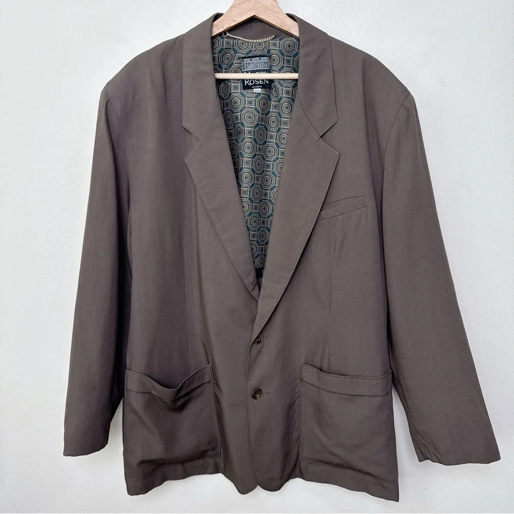 Harry Rosen Vintage  Mens 44 Wool Earth Tone Button Relax Blazer